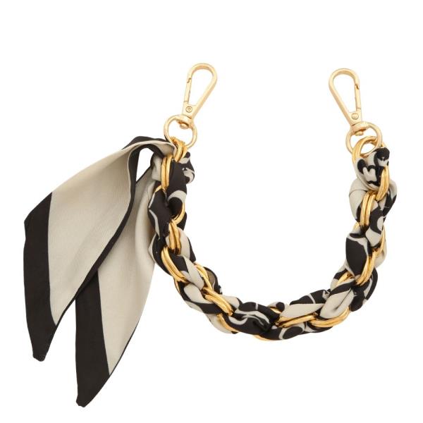 SCARF METAL RING BRAIDED BAG CHAIN
