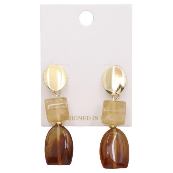 RESIN BEAD DANGLE EARRING