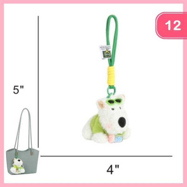 SCHNAUZER DOG RIBBON PLUSH CHARACTER BAG CHARM KEYCHAIN