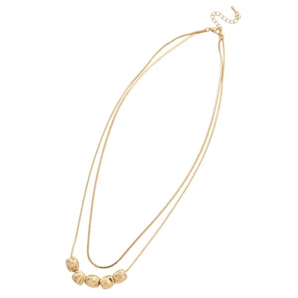 SODAJO METAL BEAD LAYERED NECKLACE
