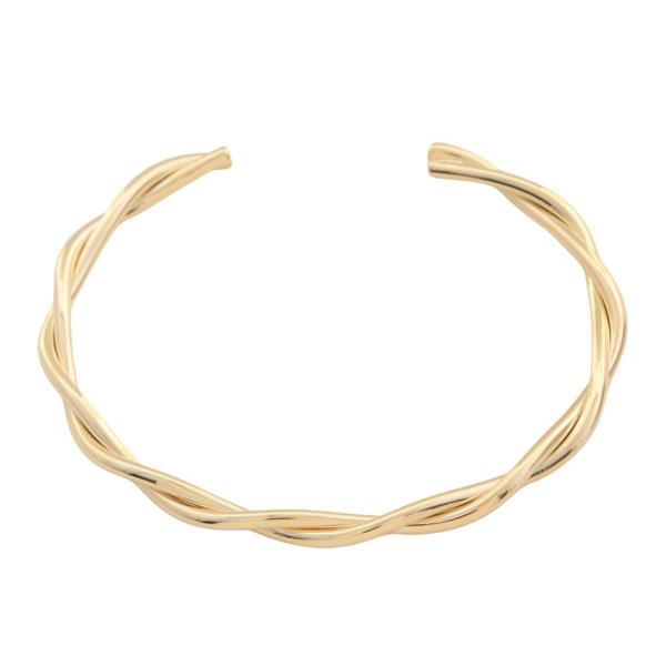 SODAJO TWISTED LINK OPEN CUFF GOLD DIPPED BRACELET