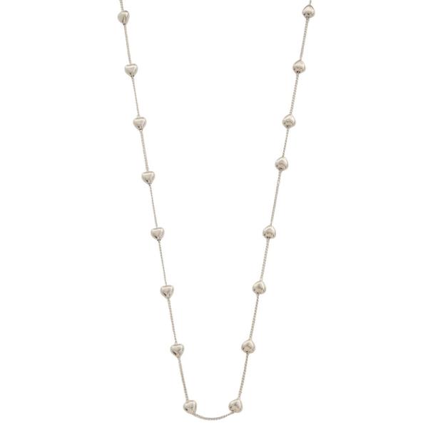 SODAJO PUFFY HEART CHARM STATION GOLD DIPPED NECKLACE