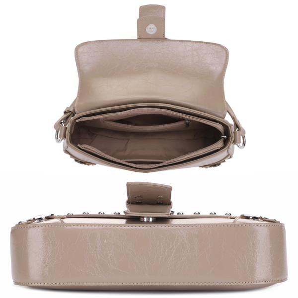 CHIC STUD BUCKLE SHOULDER BAG