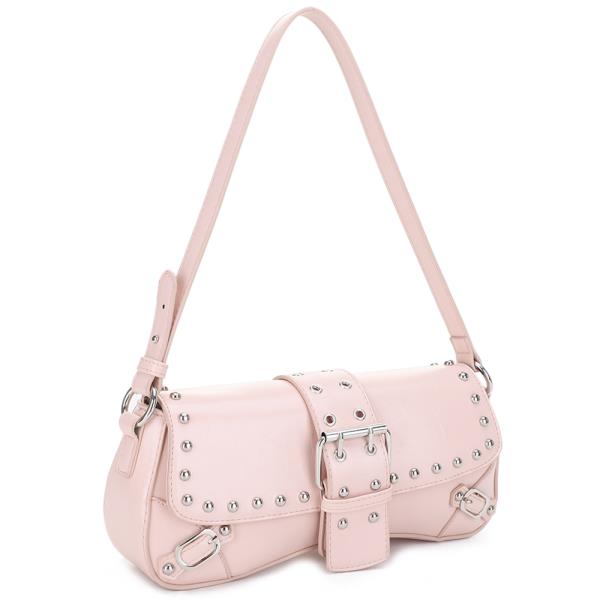 CHIC STUD BUCKLE SHOULDER BAG