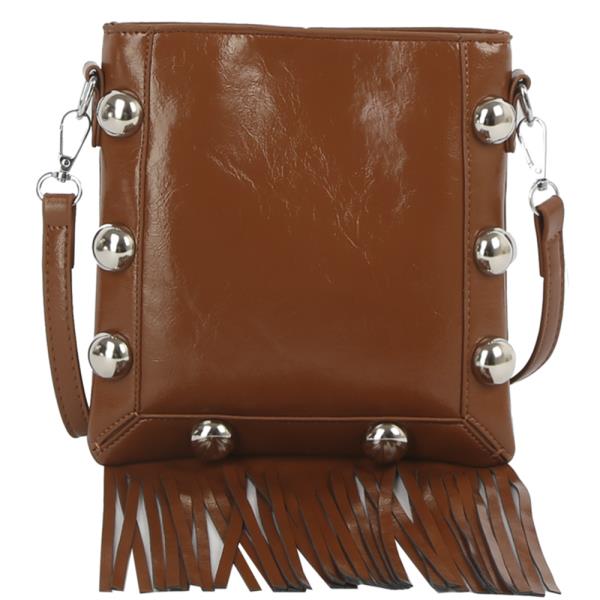 SMOOTH STUD FRINGE DESIGN CROSSBODY BAG