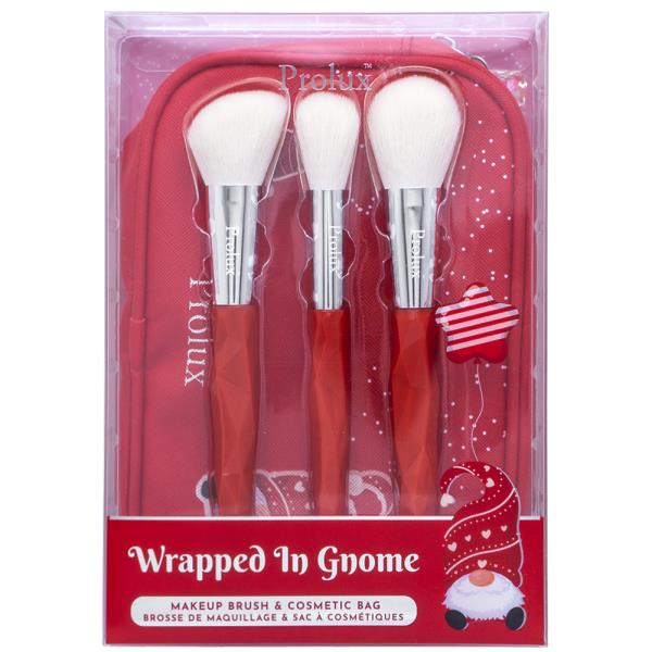 PROLUX WRAPPED IN GNOME MAKEUP BRUSH AND COSMETIC BAG SET