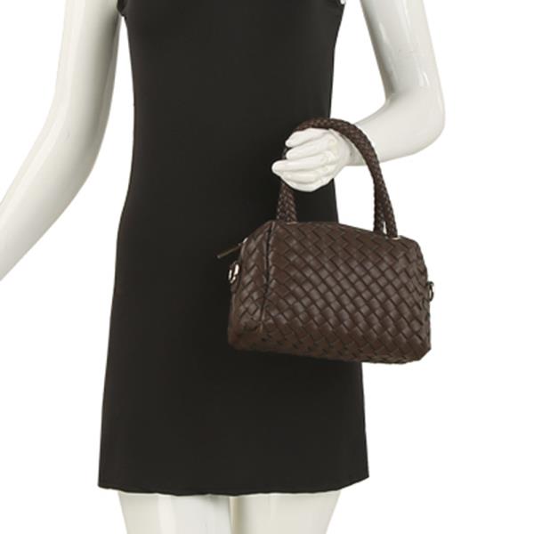WOVEN DESIGN HANDLE BAG W STRAP