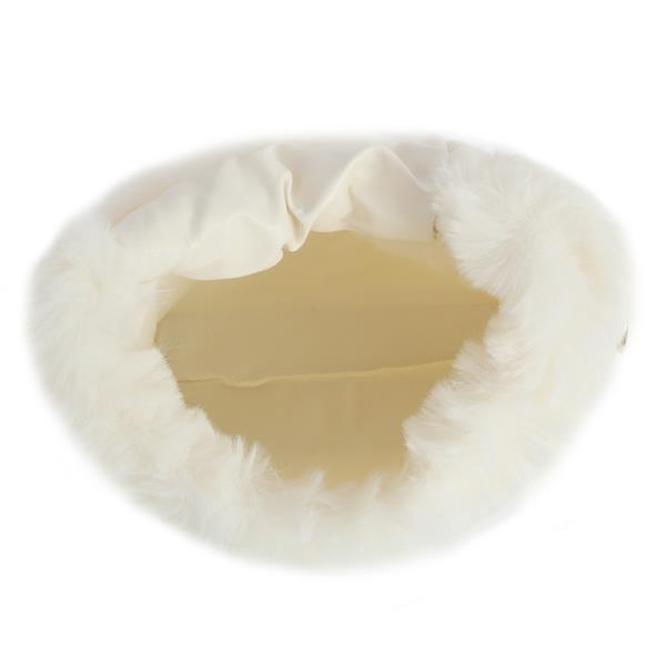 FUR HANDLE BAG W STRAP