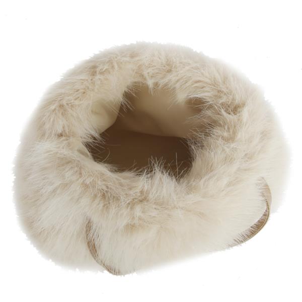 FUR PEARL HANDLE BAG W STRAP
