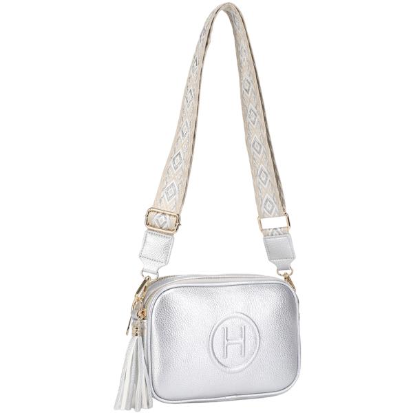 STYLISH H DESIGN TASSEL SHOULDER CROSSBODY BAG