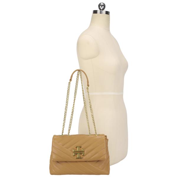 QUILTED CHAIN LINK FLAP CROSSBODY SHOULDER BAG