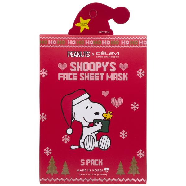 CELAVI X PEANUTS SNOOPYS FACE SHEET MASK 5 PACK
