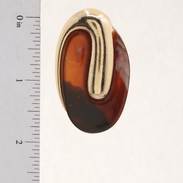 TORTOISE BEAD METAL EARRING