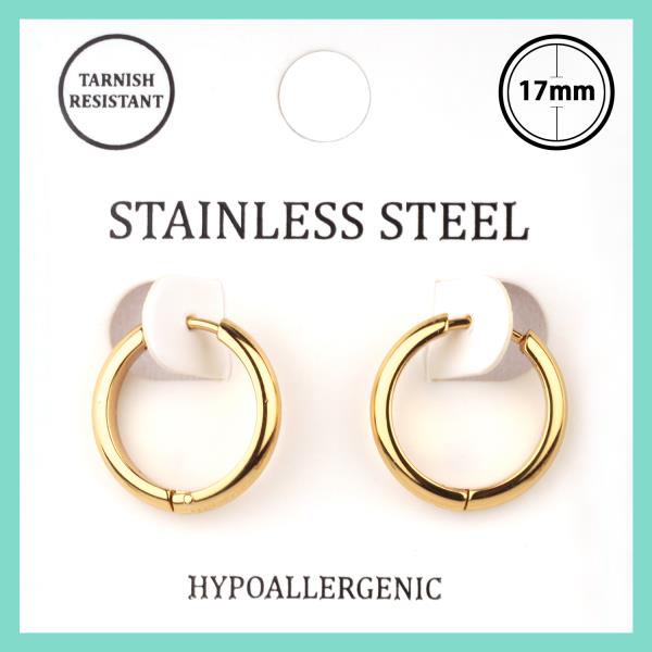 METAL STAINLESS HOOP HUGGIE EARRING
