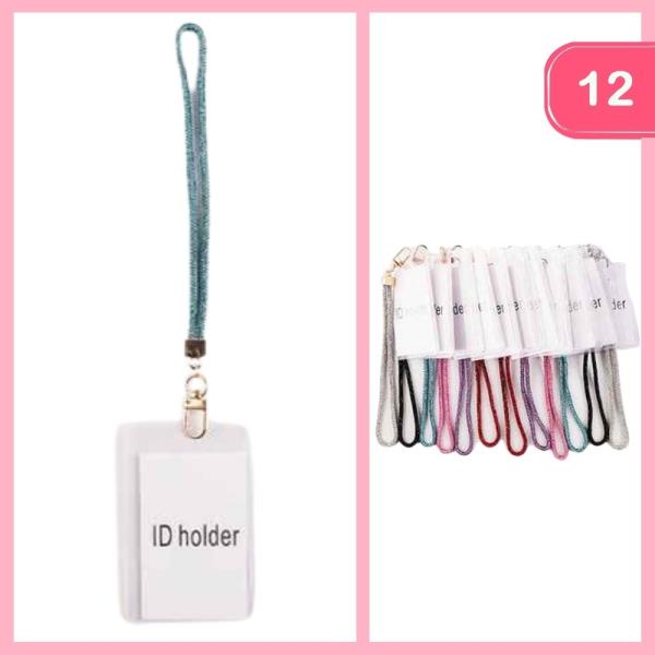GLITTER ROPE ID HOLDER (12 UNITS)