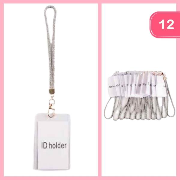 GLITTER ROPE ID HOLDER (12 UNITS)