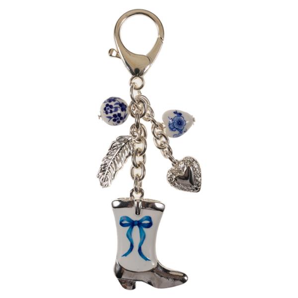 WESTERN BOOTS SHAPED ENAMEL CERAMIC BEADS BAG CHARM KEYCHAIN