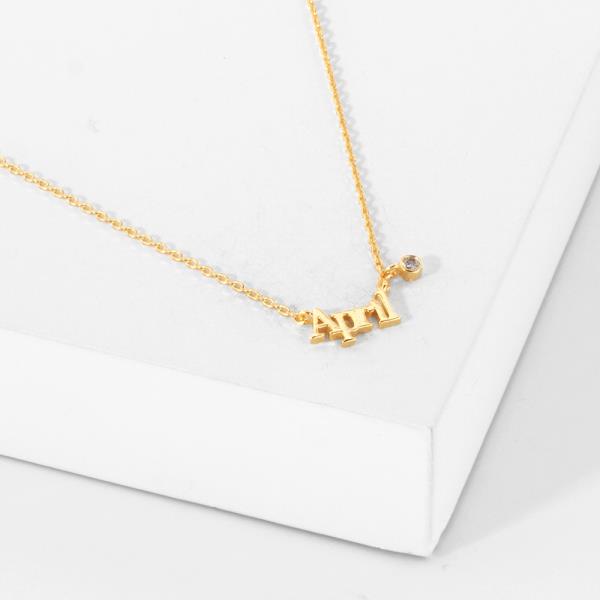 18K GOLD RHODIUM BIRTHSTONE PENDANT NECKLACE