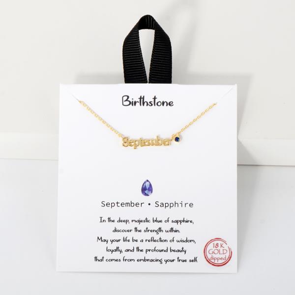 18K GOLD RHODIUM BIRTHSTONE PENDANT NECKLACE