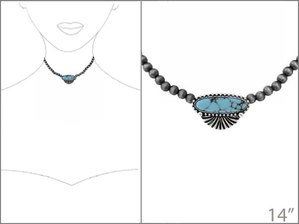 WESTERN NAVAJO STONE BEADED NECKLACE