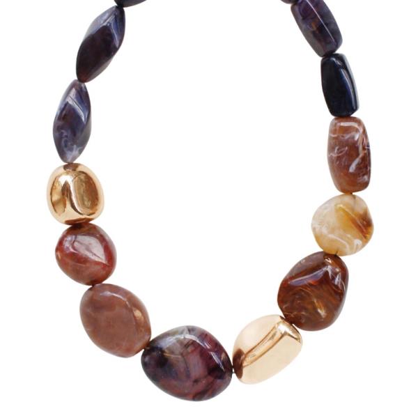 RESIN METAL BEAD NECKLACE