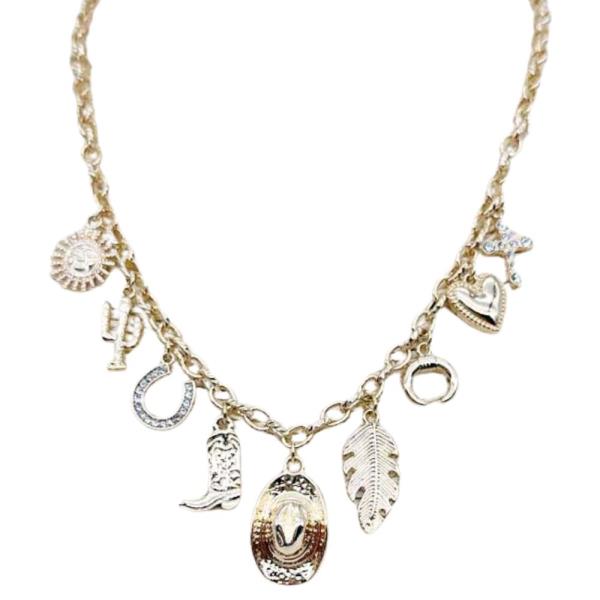 WESTERN METAL CHARM NECKLACE