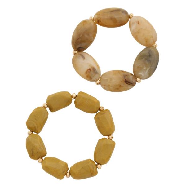 RESIN MIXED BEAD BRACELET SET