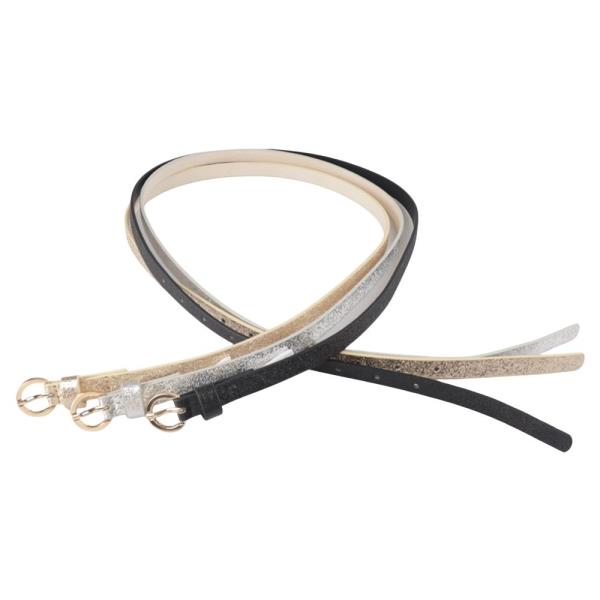 METALLIC THIN BELT 3 PC SET