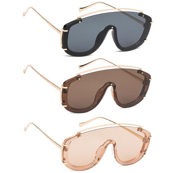 CURVED ROUND DESIGN SUNGLASSES 1DZ