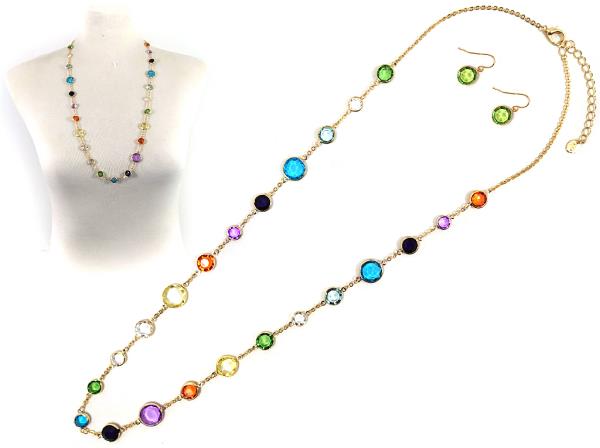 CRYSTAL ROUND LINK NECKLACE