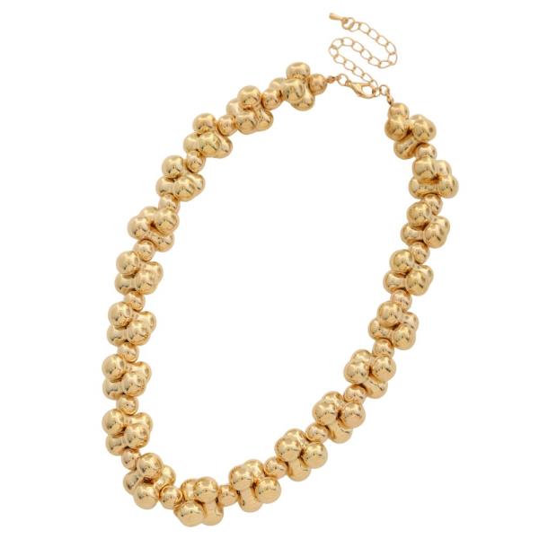 BALL BEAD CLUSTER METAL NECKLACE
