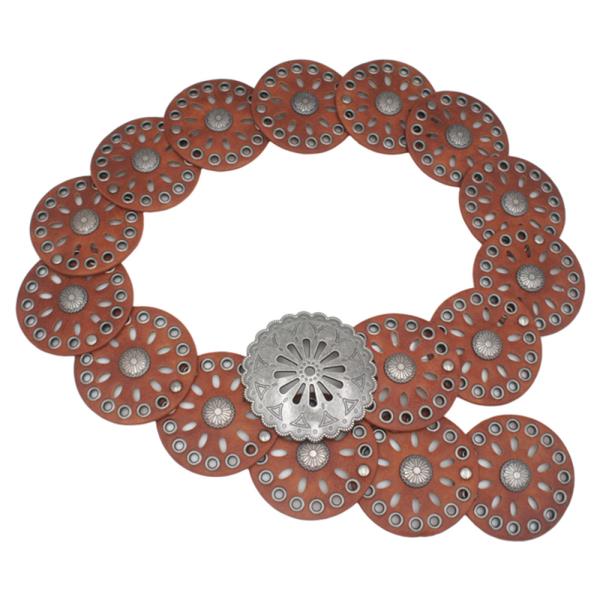 FLOWER CUT OUT BUCKLE & DISC HIP BELT