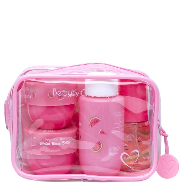 BEAUTY CREATIONS MELON TIMES BETTER CARE SET W ZIPPER CLEAR POUCH