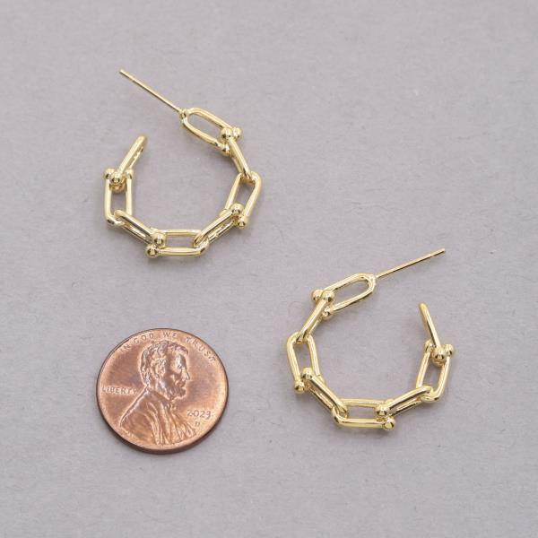 SODJAO U LINK HOOP GOLD DIPPED EARRING