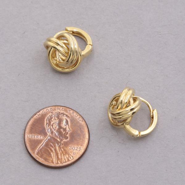 SODAJO KNOT METAL HUGGIE GOLD DIPPED EARRING