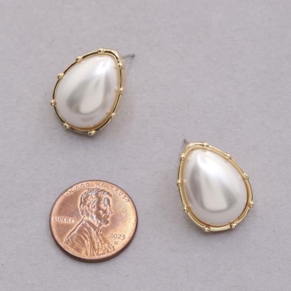SODAJO TEARDROP PEARL BEAD GOLD DIPPED EARRING