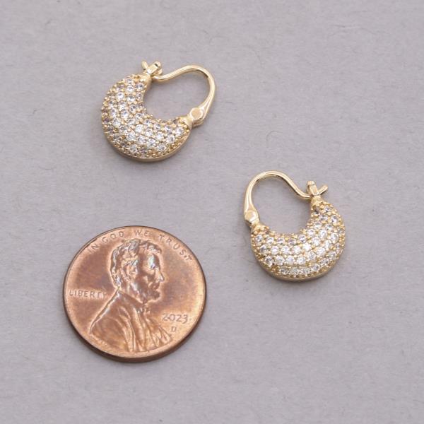 SODAJO CRYSTAL METAL HOOP GOLD DIPPED EARRING