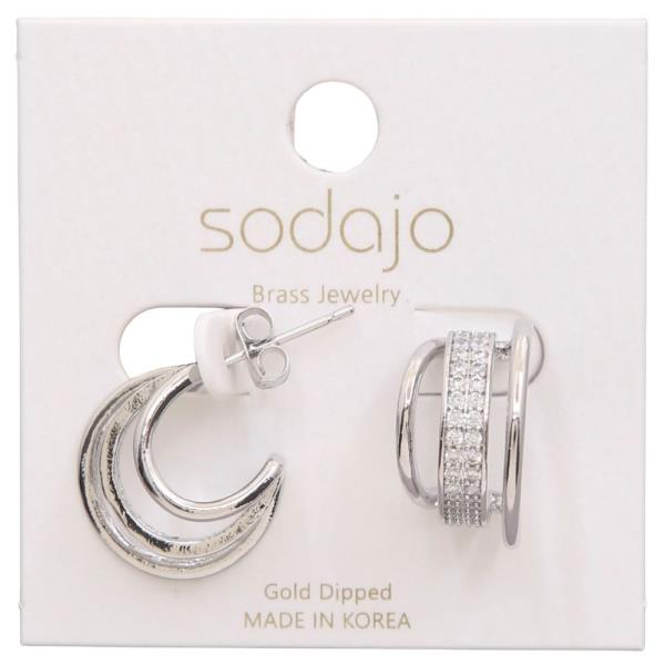 SODAJO CRYSTAL MULTI HOOP GOLD DIPPED EARRING