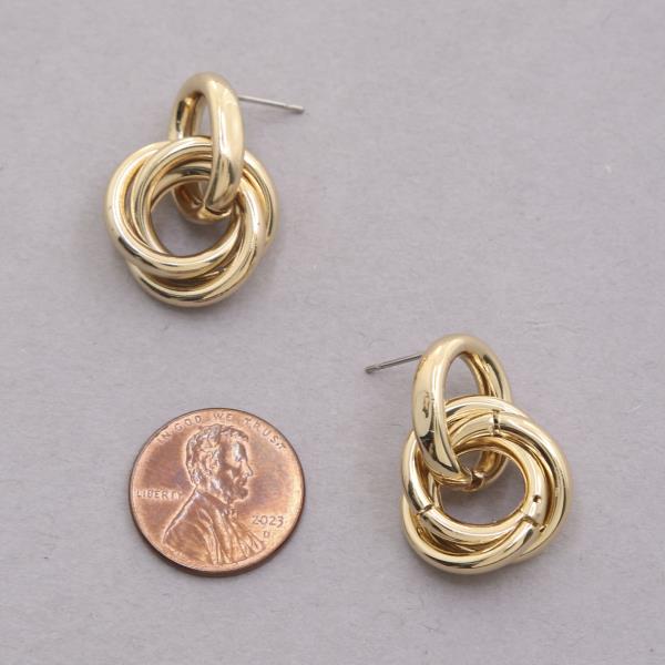 SODAJO KNOT METAL GOLD DIPPED EARRING