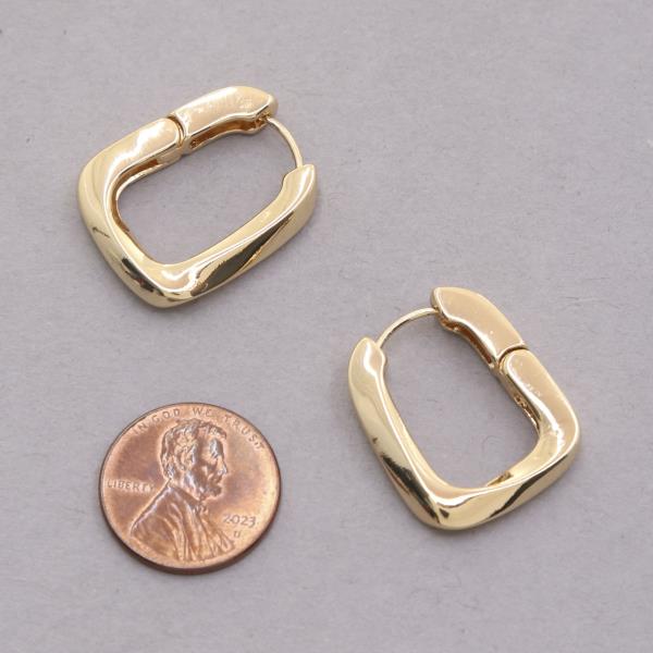 SODAJO SQUARE OVAL EDGE GOLD DIPPED EARRING