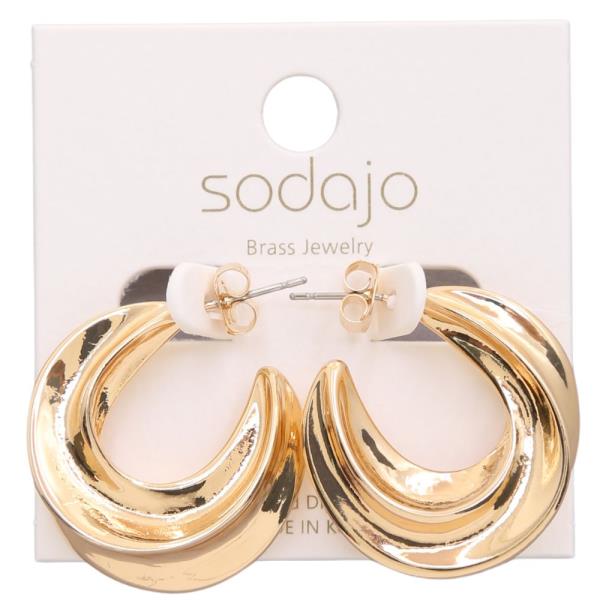 SODAJO OPEN HOOP METAL GOLD DIPPED EARRING