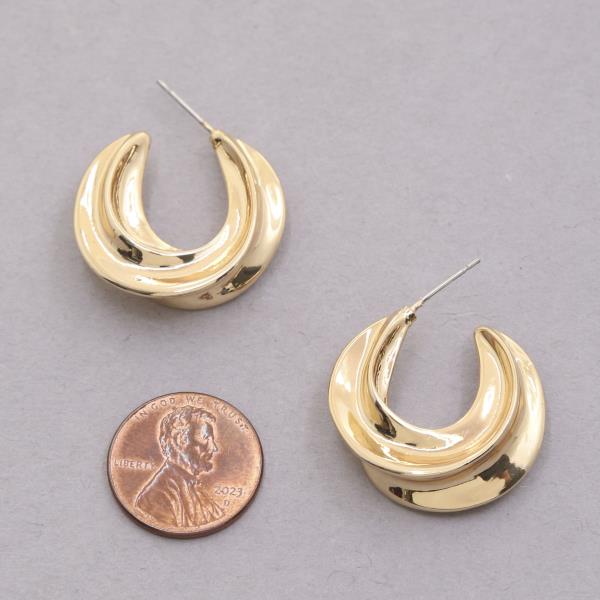 SODAJO OPEN HOOP METAL GOLD DIPPED EARRING
