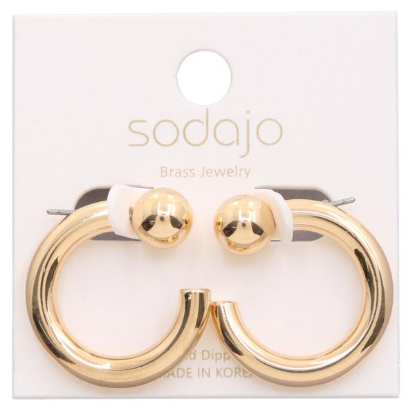 SODAJO OPEN HOOP GOLD DIPPED EARRING