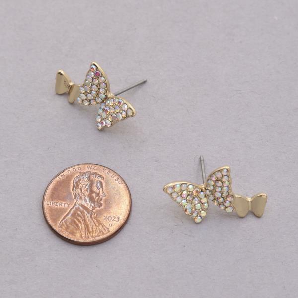 SODAJO DOUBLE BUTTERFLY RHINESTONE GOLD DIPPED EARRING