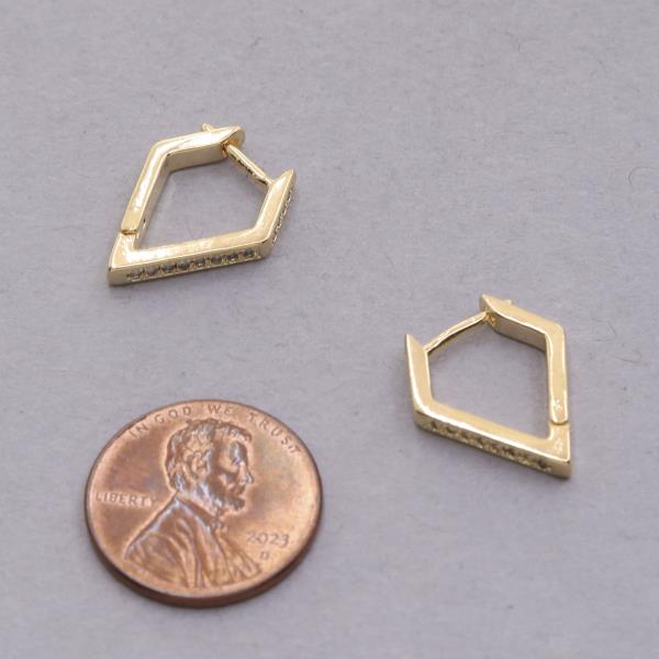 SODAJO GEO SHAPE RHINESTONE GOLD DIPPED EARRING