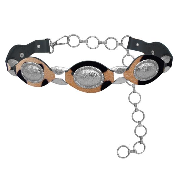 FLORA CONCHO & LINK STRAP COW PRING LINKED BELT