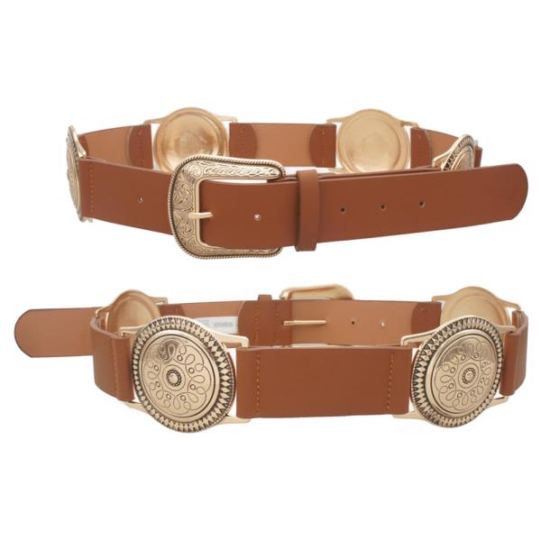 FLOWER MOTIF MEDALLION LINK BELT