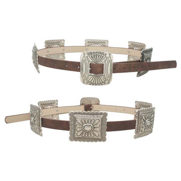 CONCHO LINKED WESTERN SKINNY BELT