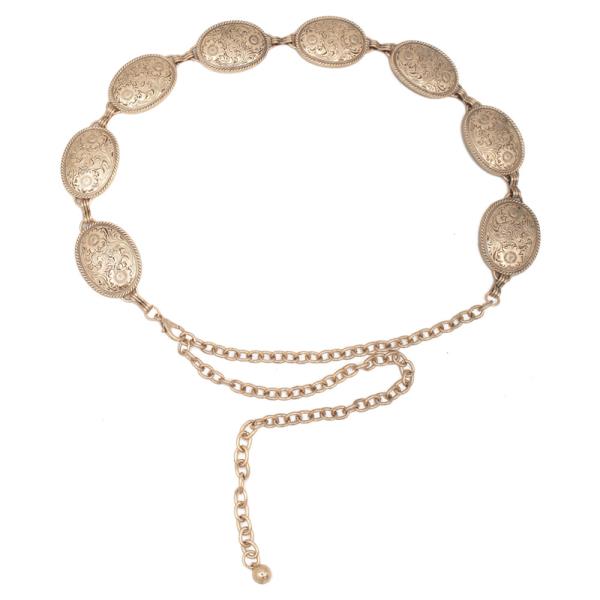 DOUBLE SWIRL FLORA CONCHO CHAIN BELT