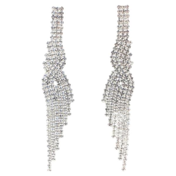 RHINESTONE FRINGE DROP EARRING